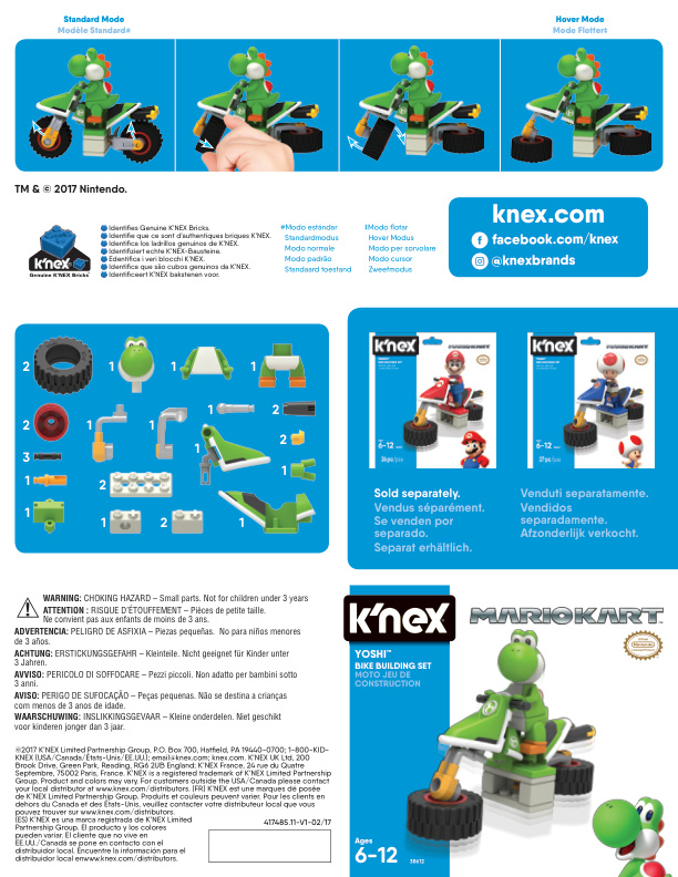 Mario Kart Yoshi Bike in Bag 38612 | Knex.Parts