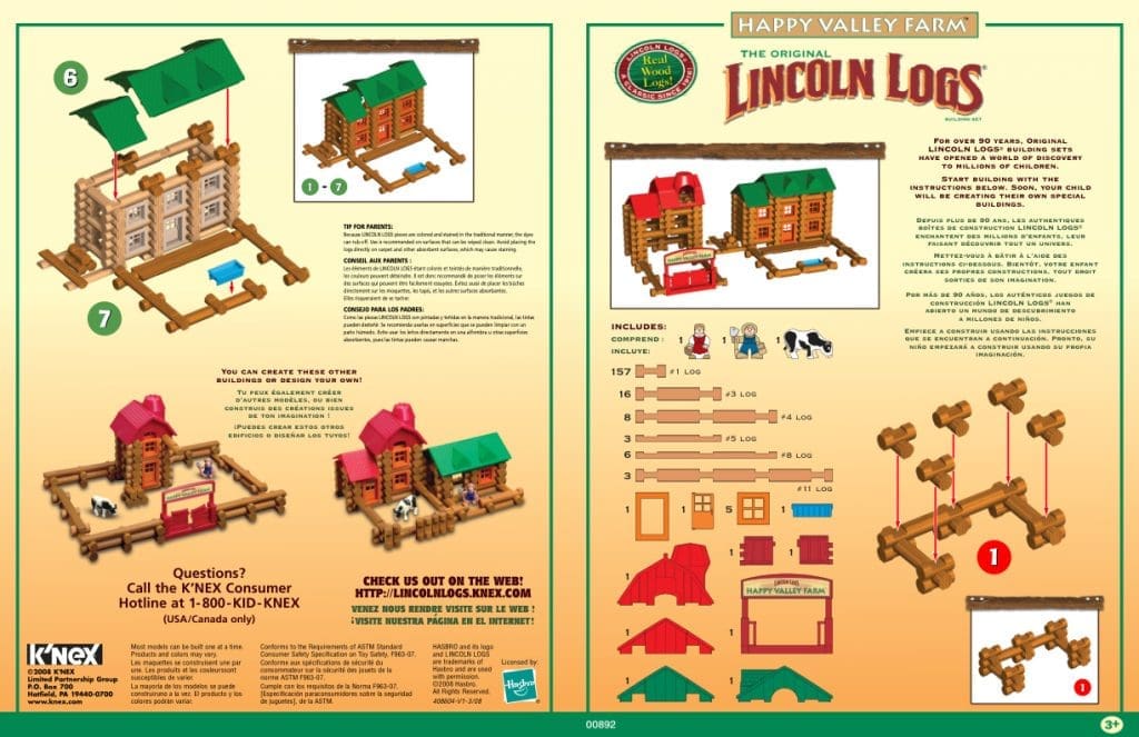 Lincoln Logs Happy Valley Farm 00892 | Knex.Parts